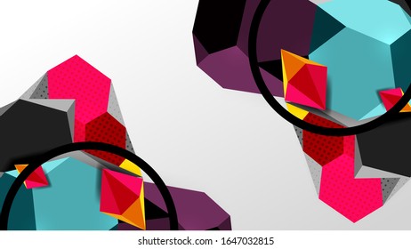 Abstract background - 3d polygonal geometric shapes composition. Vector Illustration For Wallpaper, Banner, Background, Card, Book Illustration, landing page