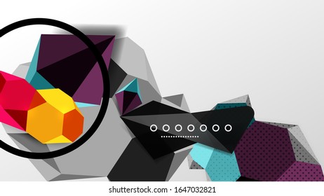 Abstract background - 3d polygonal geometric shapes composition. Vector Illustration For Wallpaper, Banner, Background, Card, Book Illustration, landing page