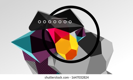Abstract background - 3d polygonal geometric shapes composition. Vector Illustration For Wallpaper, Banner, Background, Card, Book Illustration, landing page