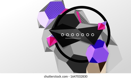 Abstract background - 3d polygonal geometric shapes composition. Vector Illustration For Wallpaper, Banner, Background, Card, Book Illustration, landing page