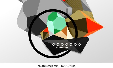 Abstract background - 3d polygonal geometric shapes composition. Vector Illustration For Wallpaper, Banner, Background, Card, Book Illustration, landing page