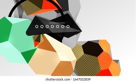 Abstract background - 3d polygonal geometric shapes composition. Vector Illustration For Wallpaper, Banner, Background, Card, Book Illustration, landing page