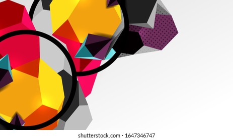 Abstract background - 3d polygonal geometric shapes composition. Vector Illustration For Wallpaper, Banner, Background, Card, Book Illustration, landing page