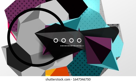 Abstract background - 3d polygonal geometric shapes composition. Vector Illustration For Wallpaper, Banner, Background, Card, Book Illustration, landing page