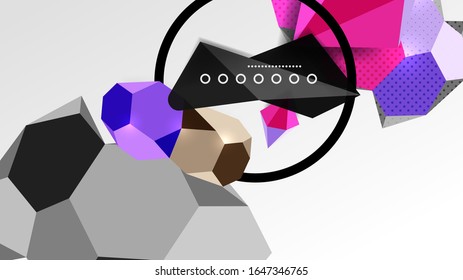 Abstract background - 3d polygonal geometric shapes composition. Vector Illustration For Wallpaper, Banner, Background, Card, Book Illustration, landing page