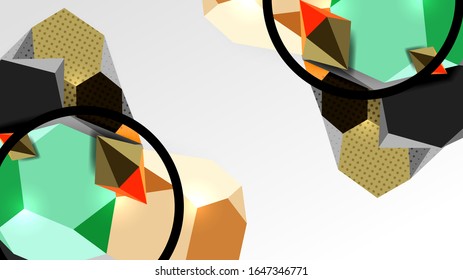 Abstract background - 3d polygonal geometric shapes composition. Vector Illustration For Wallpaper, Banner, Background, Card, Book Illustration, landing page