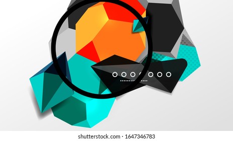Abstract background - 3d polygonal geometric shapes composition. Vector Illustration For Wallpaper, Banner, Background, Card, Book Illustration, landing page