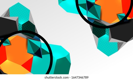 Abstract background - 3d polygonal geometric shapes composition. Vector Illustration For Wallpaper, Banner, Background, Card, Book Illustration, landing page