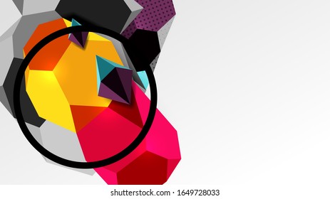 Abstract background - 3d polygonal geometric shapes composition. Vector Illustration For Wallpaper, Banner, Background, Card, Book Illustration, landing page