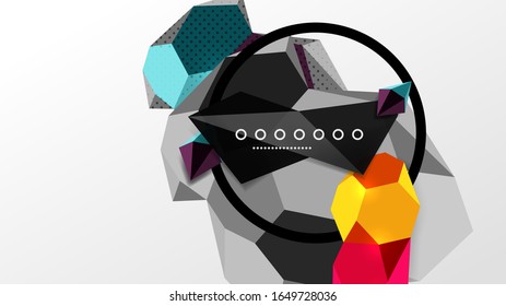 Abstract background - 3d polygonal geometric shapes composition. Vector Illustration For Wallpaper, Banner, Background, Card, Book Illustration, landing page