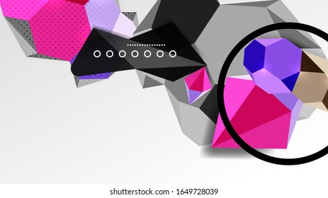 Abstract background - 3d polygonal geometric shapes composition. Vector Illustration For Wallpaper, Banner, Background, Card, Book Illustration, landing page
