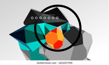 Abstract background - 3d polygonal geometric shapes composition. Vector Illustration For Wallpaper, Banner, Background, Card, Book Illustration, landing page