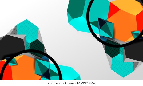 Abstract background - 3d polygonal geometric shapes composition. Vector Illustration For Wallpaper, Banner, Background, Card, Book Illustration, landing page