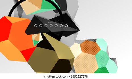 Abstract background - 3d polygonal geometric shapes composition. Vector Illustration For Wallpaper, Banner, Background, Card, Book Illustration, landing page