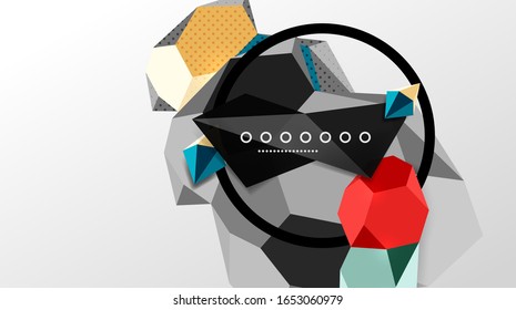 Abstract background - 3d polygonal geometric shapes composition. Vector Illustration For Wallpaper, Banner, Background, Card, Book Illustration, landing page