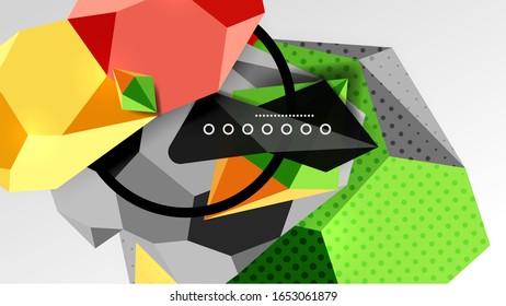 Abstract background - 3d polygonal geometric shapes composition. Vector Illustration For Wallpaper, Banner, Background, Card, Book Illustration, landing page