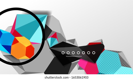 Abstract background - 3d polygonal geometric shapes composition. Vector Illustration For Wallpaper, Banner, Background, Card, Book Illustration, landing page