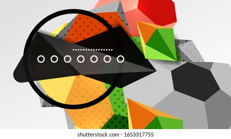 Abstract background - 3d polygonal geometric shapes composition. Vector Illustration For Wallpaper, Banner, Background, Card, Book Illustration, landing page