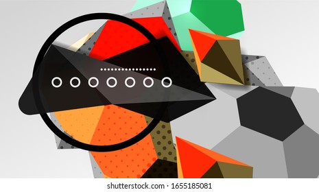 Abstract background - 3d polygonal geometric shapes composition. Vector Illustration For Wallpaper, Banner, Background, Card, Book Illustration, landing page
