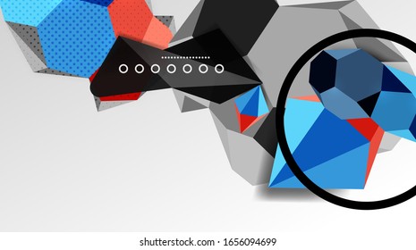 Abstract background - 3d polygonal geometric shapes composition. Vector Illustration For Wallpaper, Banner, Background, Card, Book Illustration, landing page