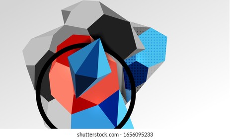 Abstract background - 3d polygonal geometric shapes composition. Vector Illustration For Wallpaper, Banner, Background, Card, Book Illustration, landing page