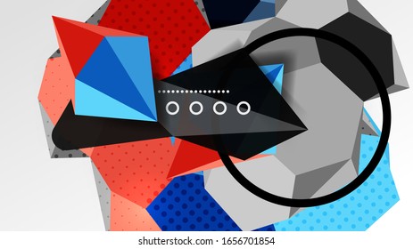 Abstract background - 3d polygonal geometric shapes composition. Vector Illustration For Wallpaper, Banner, Background, Card, Book Illustration, landing page