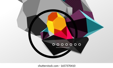 Abstract background - 3d polygonal geometric shapes composition. Vector Illustration For Wallpaper, Banner, Background, Card, Book Illustration, landing page