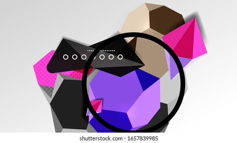 Abstract background - 3d polygonal geometric shapes composition. Vector Illustration For Wallpaper, Banner, Background, Card, Book Illustration, landing page