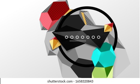 Abstract background - 3d polygonal geometric shapes composition. Vector Illustration For Wallpaper, Banner, Background, Card, Book Illustration, landing page