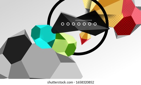 Abstract background - 3d polygonal geometric shapes composition. Vector Illustration For Wallpaper, Banner, Background, Card, Book Illustration, landing page