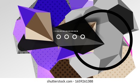 Abstract background - 3d polygonal geometric shapes composition. Vector Illustration For Wallpaper, Banner, Background, Card, Book Illustration, landing page