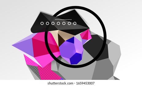 Abstract background - 3d polygonal geometric shapes composition. Vector Illustration For Wallpaper, Banner, Background, Card, Book Illustration, landing page