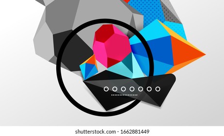 Abstract background - 3d polygonal geometric shapes composition. Vector Illustration For Wallpaper, Banner, Background, Card, Book Illustration, landing page