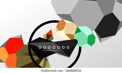 Abstract background - 3d polygonal geometric shapes composition. Vector Illustration For Wallpaper, Banner, Background, Card, Book Illustration, landing page