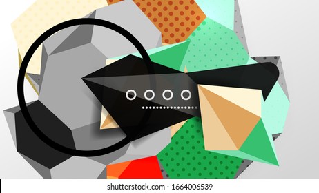 Abstract background - 3d polygonal geometric shapes composition. Vector Illustration For Wallpaper, Banner, Background, Card, Book Illustration, landing page