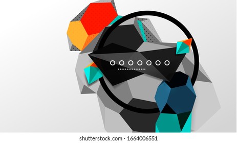 Abstract background - 3d polygonal geometric shapes composition. Vector Illustration For Wallpaper, Banner, Background, Card, Book Illustration, landing page