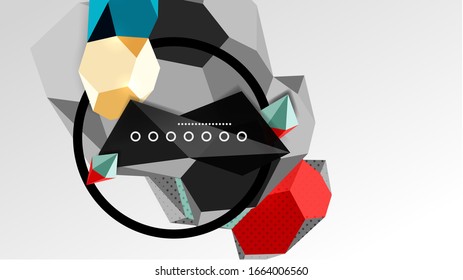 Abstract background - 3d polygonal geometric shapes composition. Vector Illustration For Wallpaper, Banner, Background, Card, Book Illustration, landing page