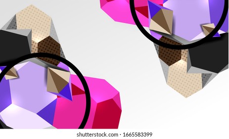 Abstract background - 3d polygonal geometric shapes composition. Vector Illustration For Wallpaper, Banner, Background, Card, Book Illustration, landing page