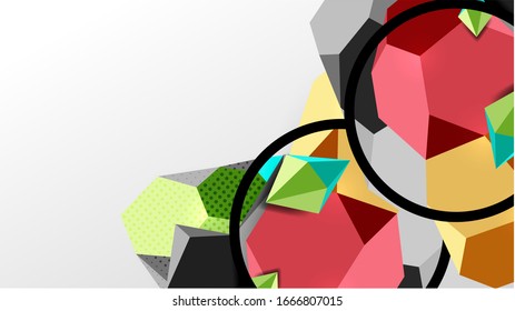 Abstract background - 3d polygonal geometric shapes composition. Vector Illustration For Wallpaper, Banner, Background, Card, Book Illustration, landing page
