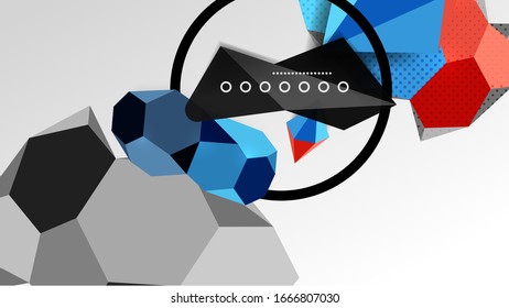 Abstract background - 3d polygonal geometric shapes composition. Vector Illustration For Wallpaper, Banner, Background, Card, Book Illustration, landing page