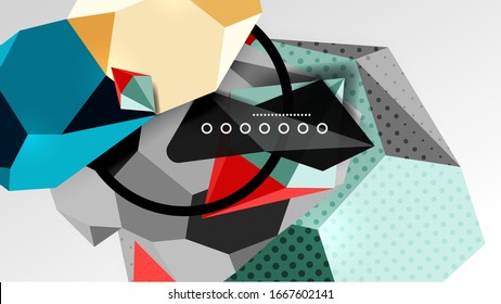 Abstract background - 3d polygonal geometric shapes composition. Vector Illustration For Wallpaper, Banner, Background, Card, Book Illustration, landing page