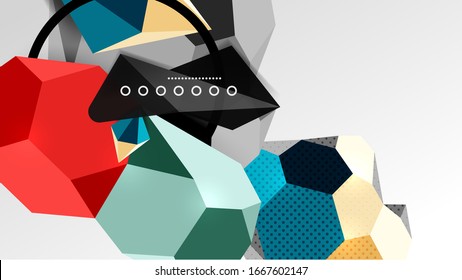 Abstract background - 3d polygonal geometric shapes composition. Vector Illustration For Wallpaper, Banner, Background, Card, Book Illustration, landing page