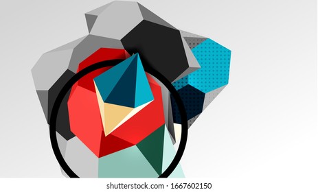 Abstract background - 3d polygonal geometric shapes composition. Vector Illustration For Wallpaper, Banner, Background, Card, Book Illustration, landing page