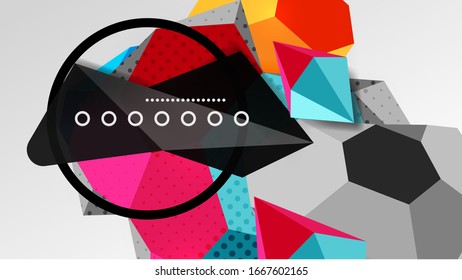 Abstract background - 3d polygonal geometric shapes composition. Vector Illustration For Wallpaper, Banner, Background, Card, Book Illustration, landing page