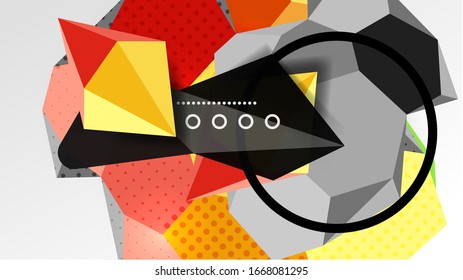 Abstract background - 3d polygonal geometric shapes composition. Vector Illustration For Wallpaper, Banner, Background, Card, Book Illustration, landing page