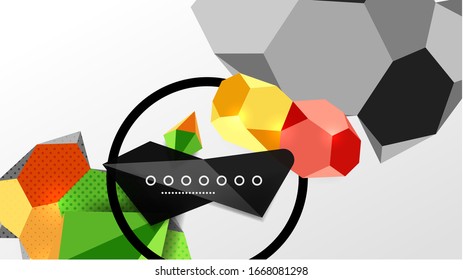 Abstract background - 3d polygonal geometric shapes composition. Vector Illustration For Wallpaper, Banner, Background, Card, Book Illustration, landing page