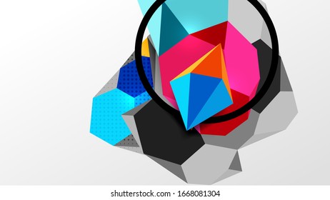 Abstract background - 3d polygonal geometric shapes composition. Vector Illustration For Wallpaper, Banner, Background, Card, Book Illustration, landing page