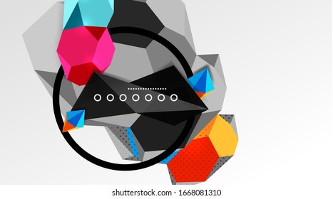 Abstract background - 3d polygonal geometric shapes composition. Vector Illustration For Wallpaper, Banner, Background, Card, Book Illustration, landing page