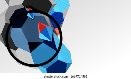 Fondo abstracto - 3d composición geométrica de formas poligonales. Ilustración vectorial para papel tapiz, pancarta, fondo, tarjeta, ilustración del libro, página de inicio