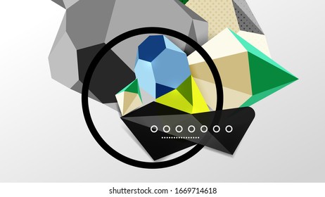 Abstract background - 3d polygonal geometric shapes composition. Vector Illustration For Wallpaper, Banner, Background, Card, Book Illustration, landing page